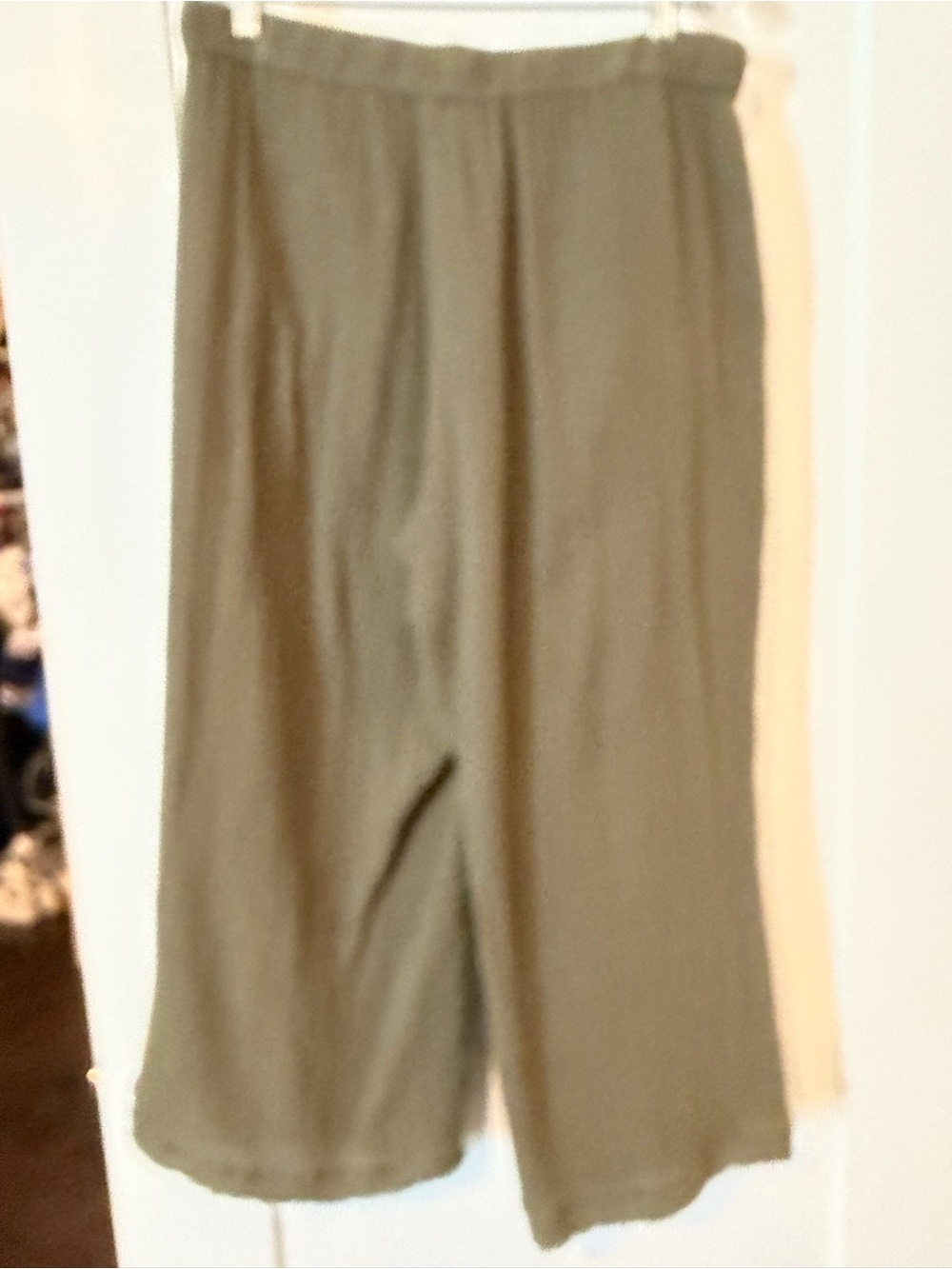 Eileen Fisher Olive-Tone Relaxed Waist Linen Pants